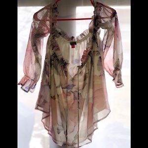 Vince Camino off the shoulder sheer blouse